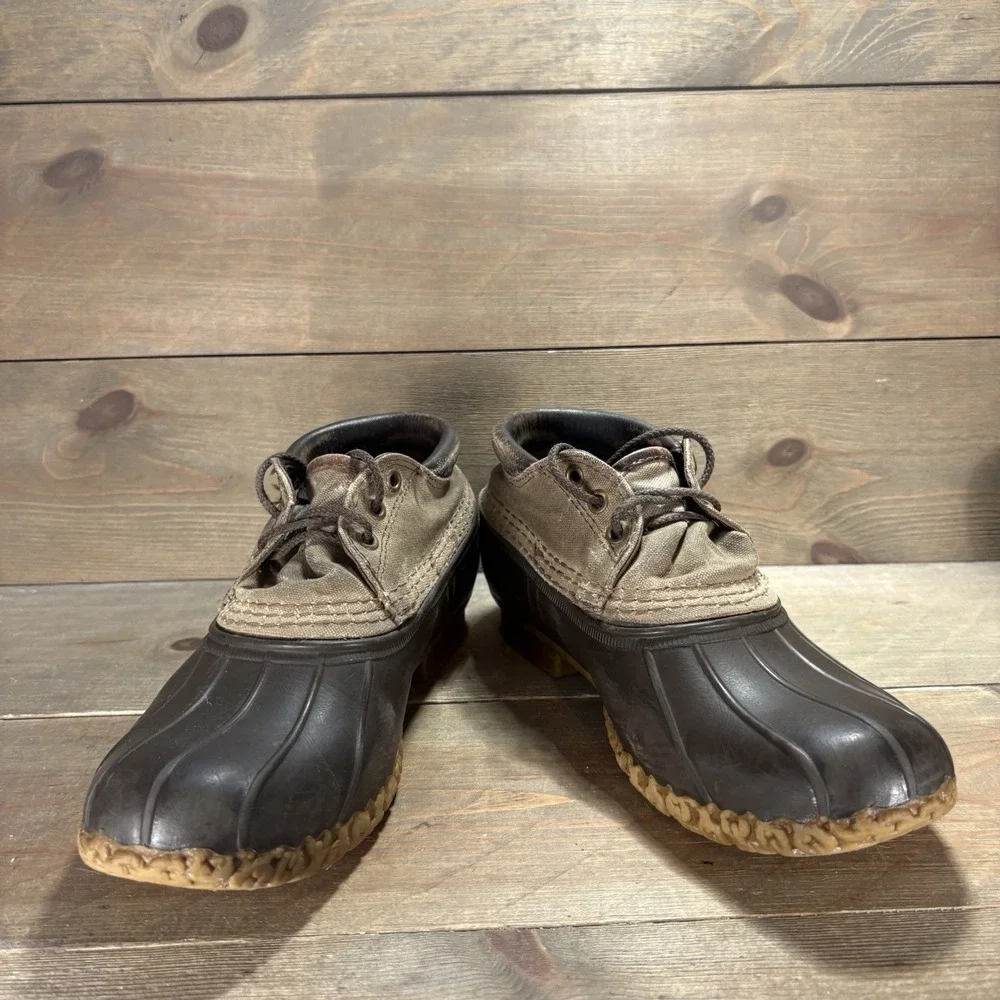 Ll bean moc boots womens size 8 shoes brown canvas waterproof snow shoes